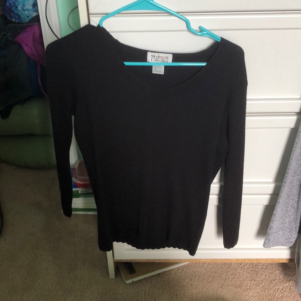 black sweater with pretty detail
